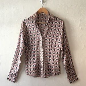 ALTEA MILANO Silk Retro Print Blouse